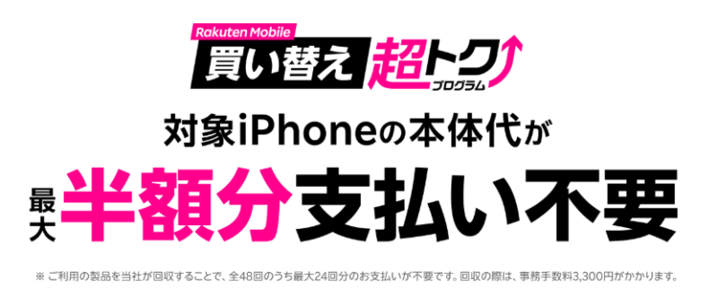 楽天モバイル買い替え超トクプログラム